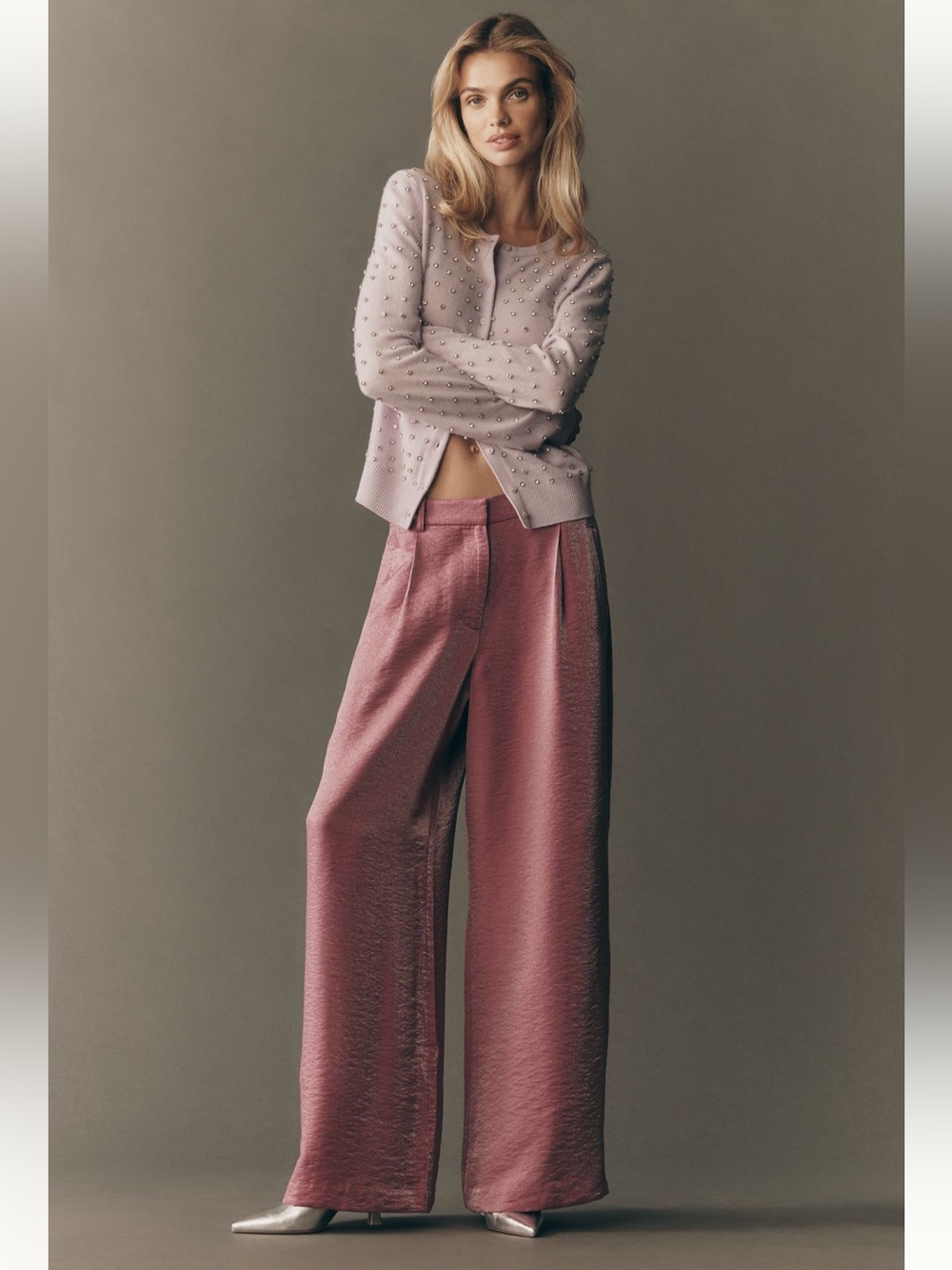 Maeve Shimmered Wide-Leg Trousers - Size 6 - BNWT
